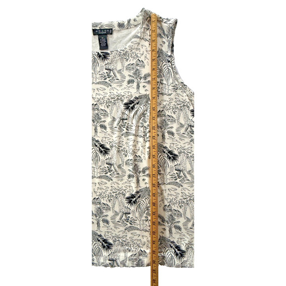 Women's 2X Sleeveless Top Black & White Island Design Rayon Spandex Grace Woman - Picture 7 of 7